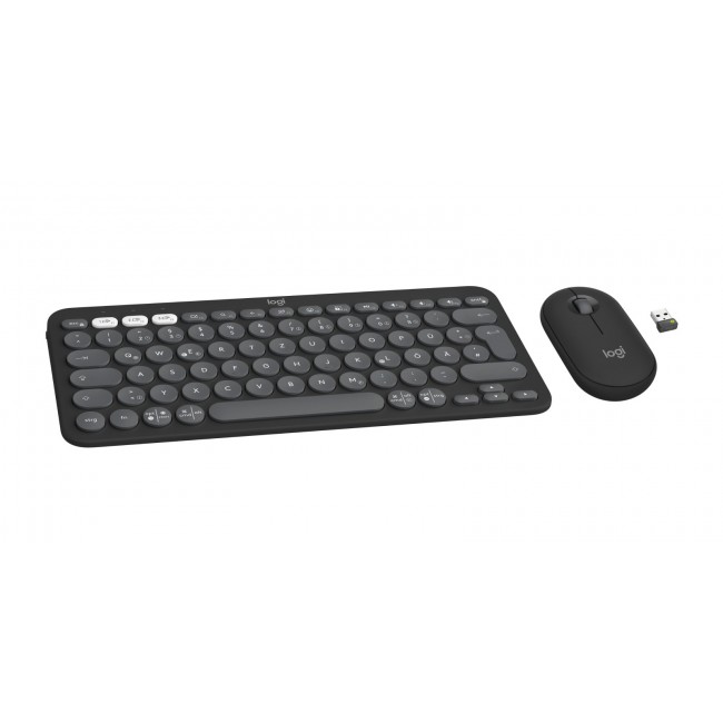 Logitech 920-012203 keyboard Mouse included Universal RF Wireless + Bluetooth QWERTZ German Graphite