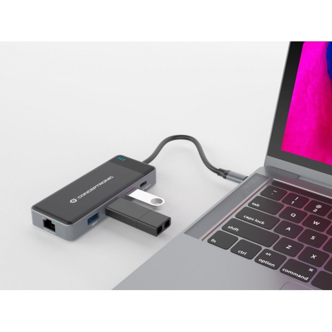 Conceptronic DONN14G laptop dock/port replicator Wired USB 3.2 Gen 1 (3.1 Gen 1) Type-C Grey