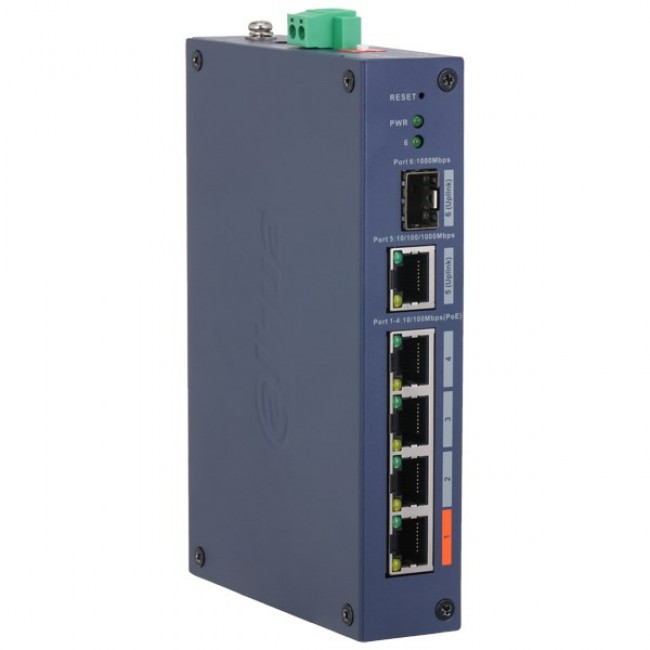 Dahua Technology 6-Port Cloud Managed Hardened Switch with 4-Port PoE