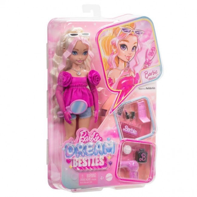 Barbie Dream Besties Malibu Fashion Doll with 8 Makeup & Hair Themed Accessories Barbie Dream Besties Malibu Fashion Doll with 8 Makeup & Hair Themed Accessories