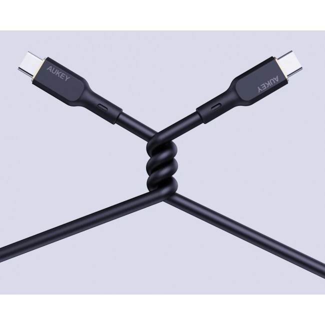 AUKEY CB-SCC101 USB-C Type-C Power Delivery PD 100W 5A 1m Silikon Black AUKEY CB-SCC101 USB-C Type-C Power Delivery PD 100W 5A 1m Silikon Black