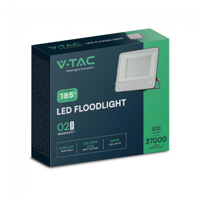 LED projector V-TAC VT-44205 200W 185Lm/W 6500K 37000lm Black