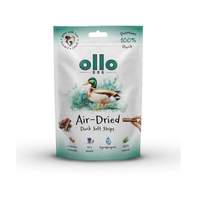 OLLO Air-Dried Duck strips - dog treat - 80g OLLO Air-Dried Duck strips - dog treat - 80g