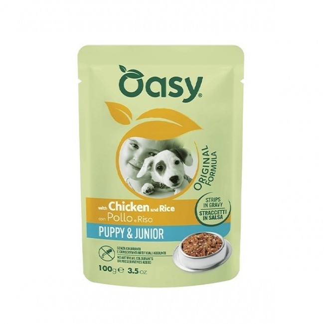 OASY Strips in Gravy Puppy & Junior with Chicken and rice - wet dog food - 100g
