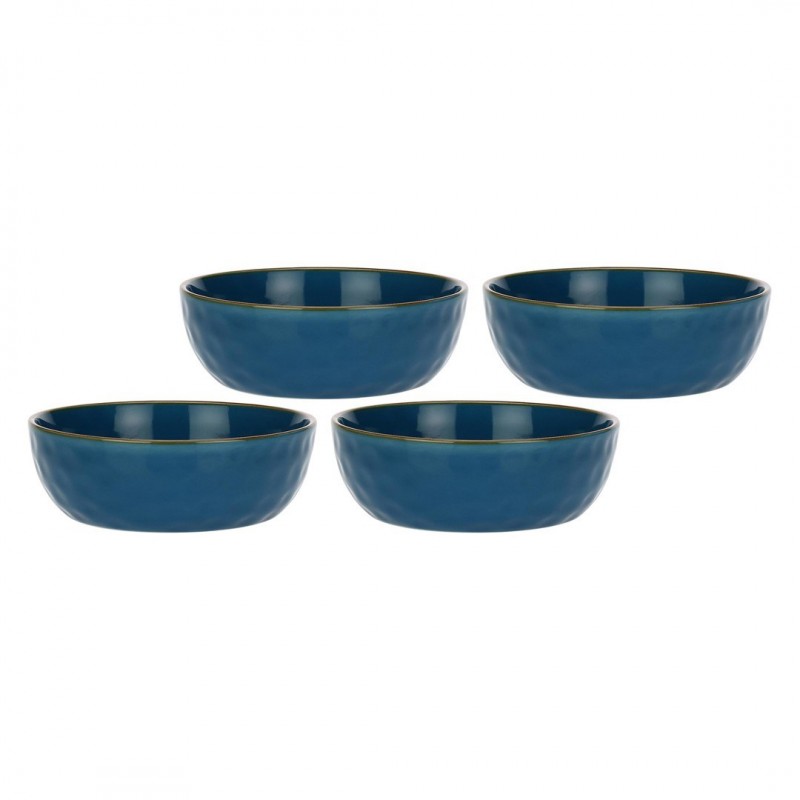 Set of 4 Concerto Blu Avio Salad Bowls - Navy Blue, 20 cm