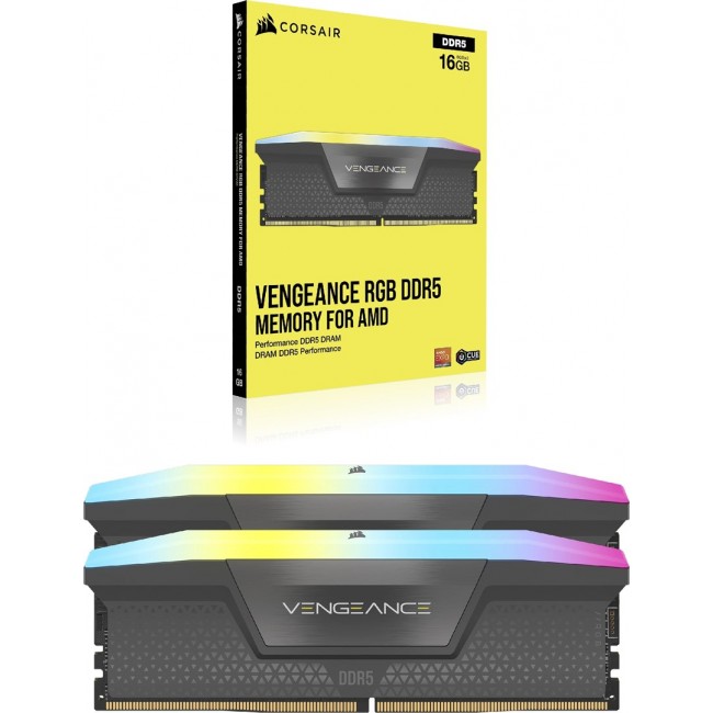 Corsair Vengeance RGB, DDR5-6000, CL36, AMD EXPO - 32 GB Dual Kit, Grey