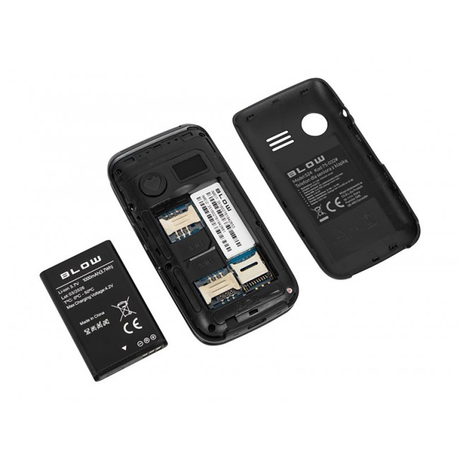 BLOW Black Phone for Seniors with a Flip Cover S24