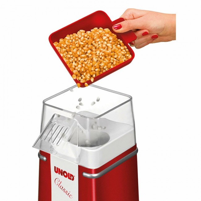 Unold Classic popcorn popper Red, Silver, White 900 W