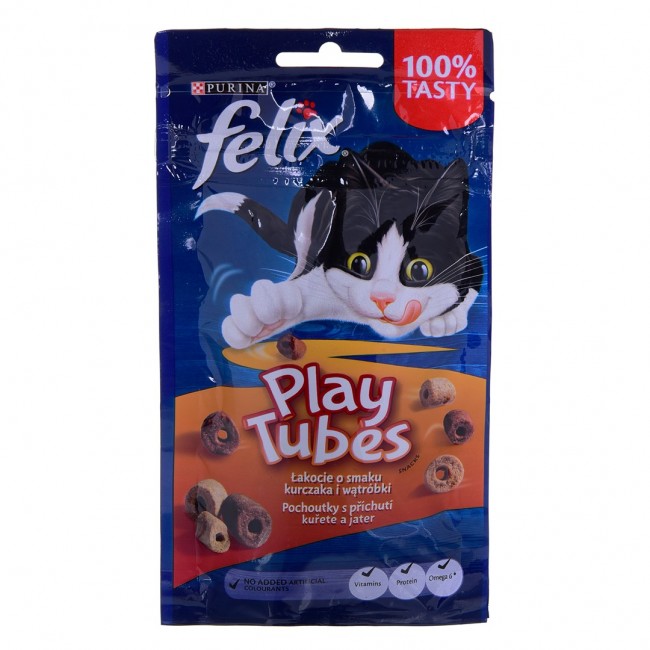 FELIX Play Tubes Chicken, Liver - dry cat food - 50 g