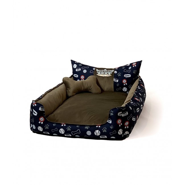 GO GIFT Dog and cat bed XXL - brown - 110x90x18 cm