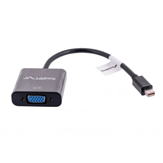 Lanberg AD-0006-BK video cable adapter 0.2 m VGA (D-Sub) Mini DisplayPort Black