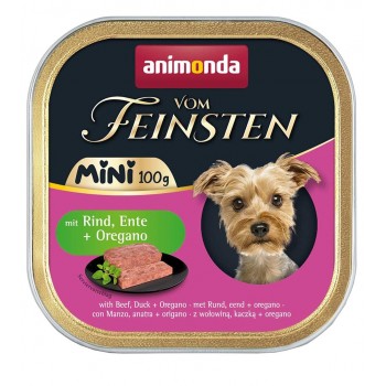 ANIMONDA Vom Feinsten Adult Mini Beef, duck and oregano - wet dog food - 100g