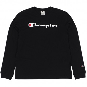 Men's Champion Crewneck Long Sleeve T-Shirt Black 220257 KK001 2XL