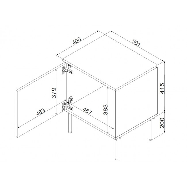 Cama Bedside cabinet, 2 pcs. INSERTO 50x40x61.5 cashmere + LED Cama Bedside cabinet, 2 pcs. INSERTO 50x40x61.5 cashmere + LED