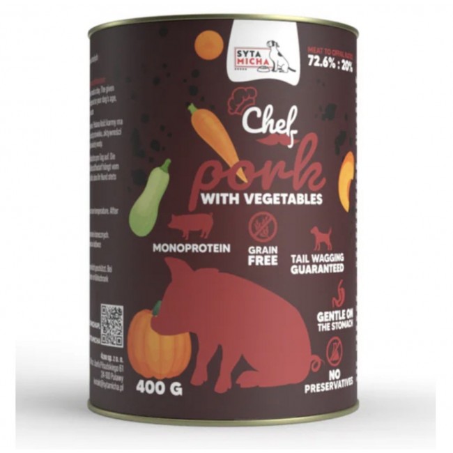 SYTA MICHA Chef Pork with vegetables - wet dog food - 400g SYTA MICHA Chef Pork with vegetables - wet dog food - 400g