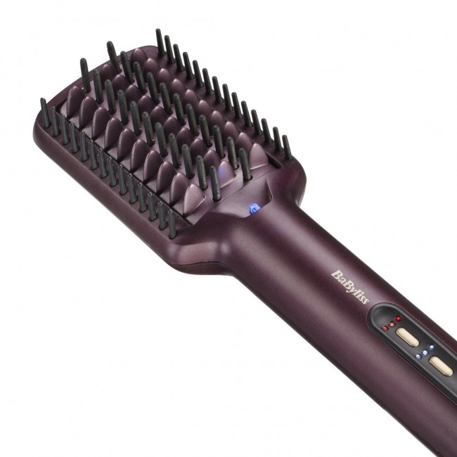 BaByliss Air Power AS6400E hair styling tool Straightening brush Airflow Maroon 900 W 2.5 m