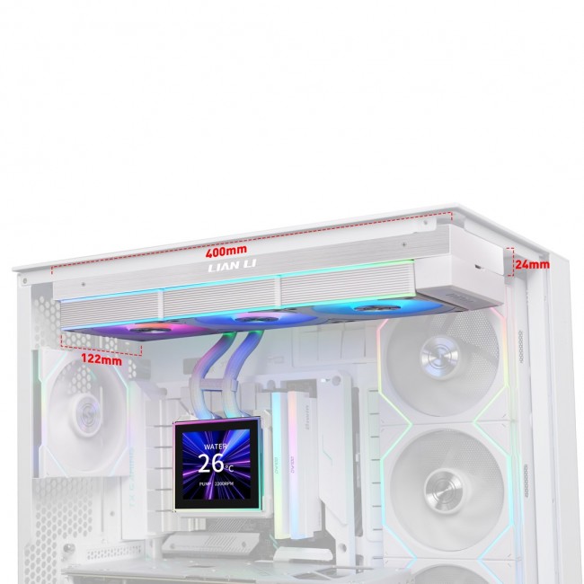 Lian Li HydroShift II LCD-S 360 CL Processor Liquid cooling kit 12 cm White 1 pc(s)