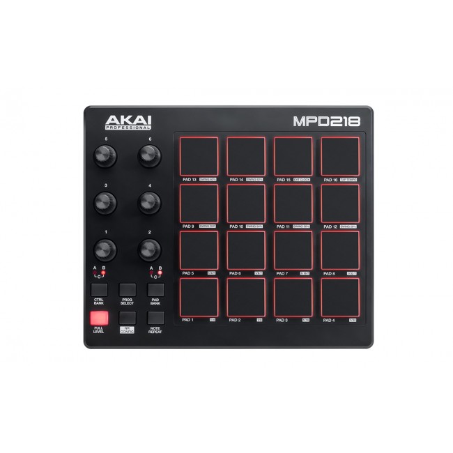 AKAI MPD 218 Pad controller MIDI USB Black AKAI MPD 218 Pad controller MIDI USB Black