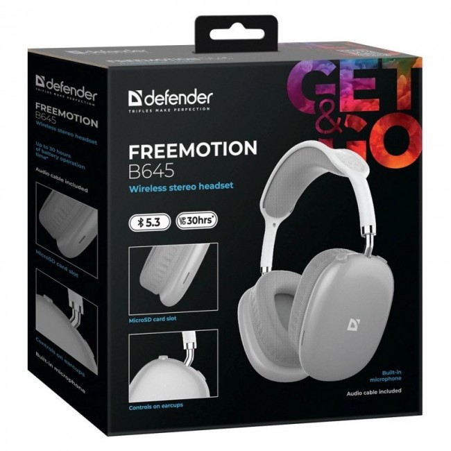 HEADPHONES DEFENDER BLUETOOTH FREEMOTIONB645 GREY HEADPHONES DEFENDER BLUETOOTH FREEMOTIONB645 GREY