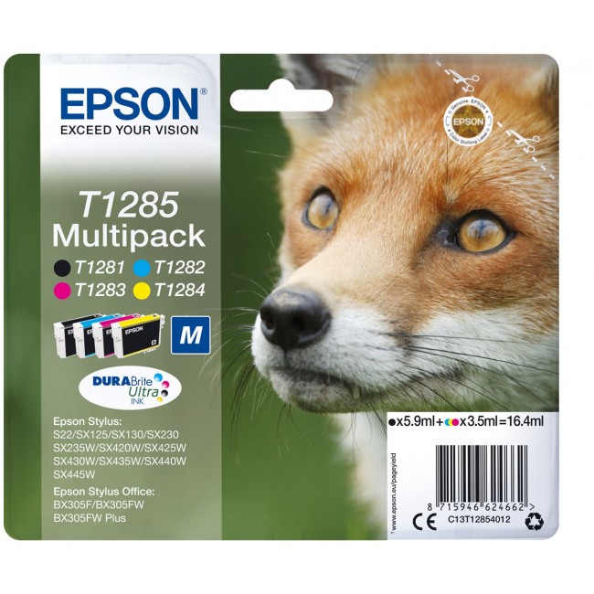 Epson Fox Multipack 4-colours T1285 DURABrite Ultra Ink Epson Fox Multipack 4-colours T1285 DURABrite Ultra Ink