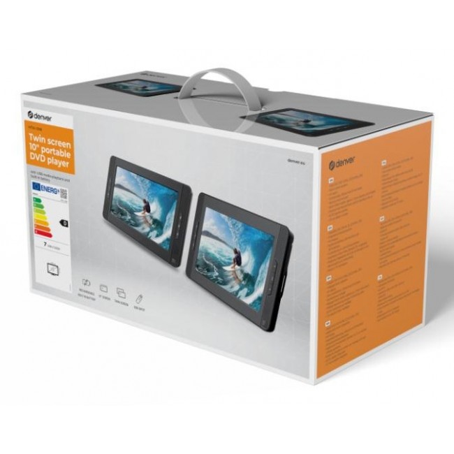 Denver MTW-1098 portable DVD/Blu-Ray player Portable DVD player Convertible 25.4 cm (10