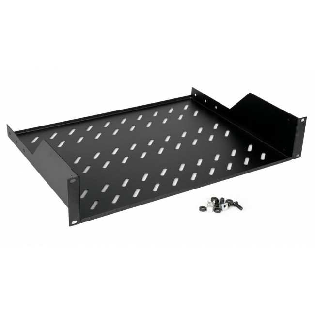 Equip Fixed Shelf 19', 2U, 800MM, Black