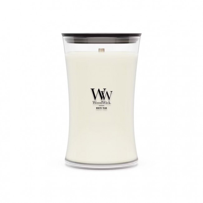 Scented Candle, Large WOODWICK White Teak 609.5 g, 1 piece