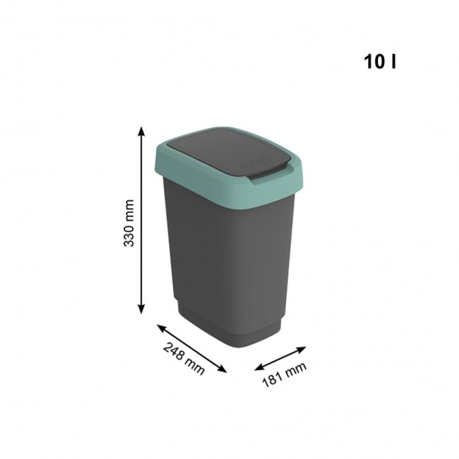 ROTHO Twist Green - trash bin 10l ROTHO Twist Green - trash bin 10l