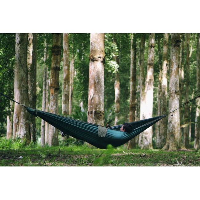 Ticket To The Moon TRAVEL HAMMOCK - Original Hanging hammock 2 person(s) Nylon Dark Green, Light grey