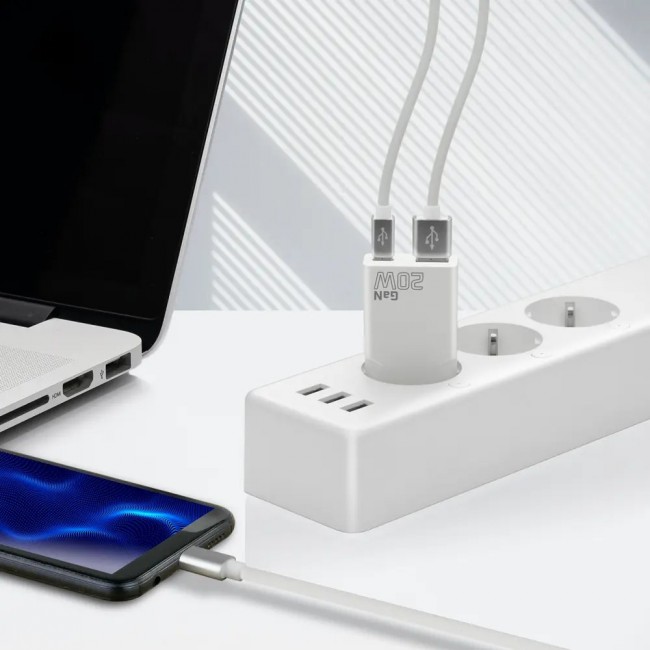 Charger everActive GaN SUPER SLIM SC-340Q USB QC3.0 and USB-C PD 20 W