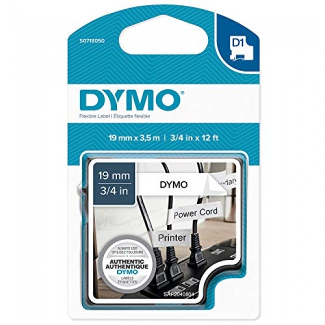 DYMO D1 Durable - Black on White - 19mm DYMO D1 Durable - Black on White - 19mm
