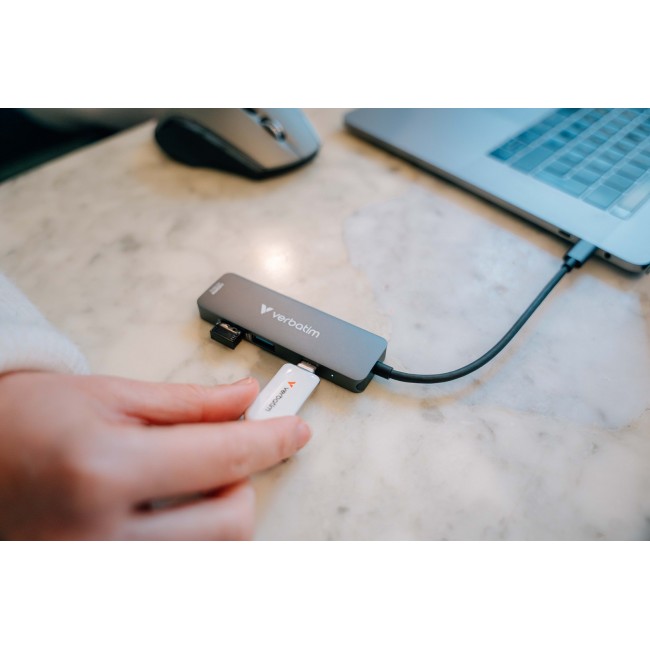 Verbatim USB-C Essentials Multiport Hub 4 ports: HDMI, USB-C PD, USB-A 3.2 Gen 1, USB-A