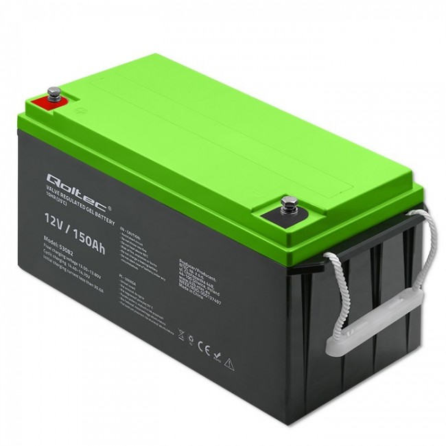 Qoltec 53082 Gel battery | 12V | 150AH Qoltec 53082 Gel battery | 12V | 150AH