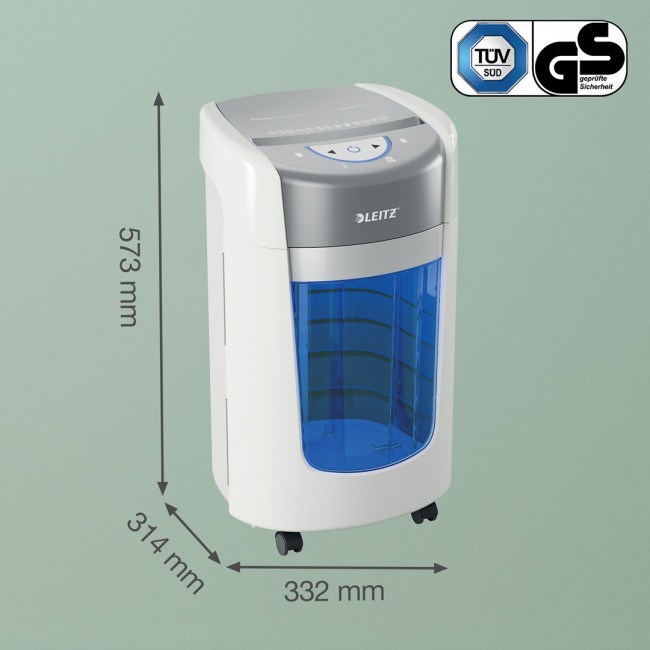 Leitz IQ OptiMax Home Office 225 Micro Cut Paper Shredder Security P5 15L - White Leitz IQ OptiMax Home Office 225 Micro Cut Paper Shredder Security P5 15L - White
