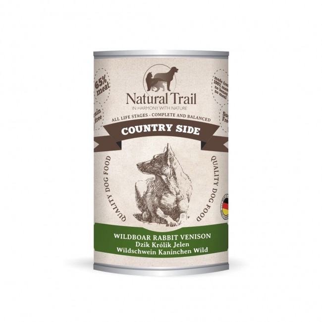 NATURAL TRAIL Country Side Wild Boar Rabbit Deer - Wet Dog Food - 400 g NATURAL TRAIL Country Side Wild Boar Rabbit Deer - Wet Dog Food - 400 g