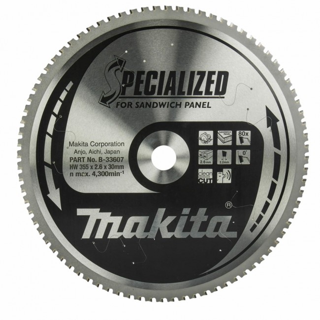 MAKITA CIRCULAR SAW BLADE 355x30x80Z SPECIALIZED SANDWICH PANELS MAKITA CIRCULAR SAW BLADE 355x30x80Z SPECIALIZED SANDWICH PANELS
