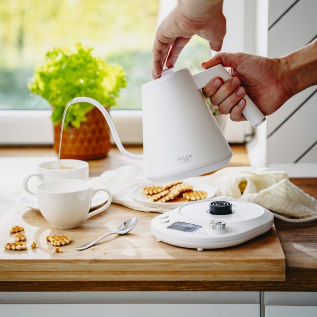 Electric kettle ADLER AD 1349w with long spout 1.0L White Electric kettle ADLER AD 1349w with long spout 1.0L White