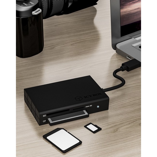 ICY BOX IB-CR401-C3 card reader USB 3.2 Gen 1 (3.1 Gen 1) Type-C Black
