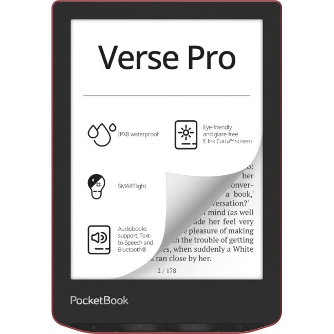 PocketBook Verse Pro e-book reader Touchscreen 16 GB Wi-Fi Black, Red