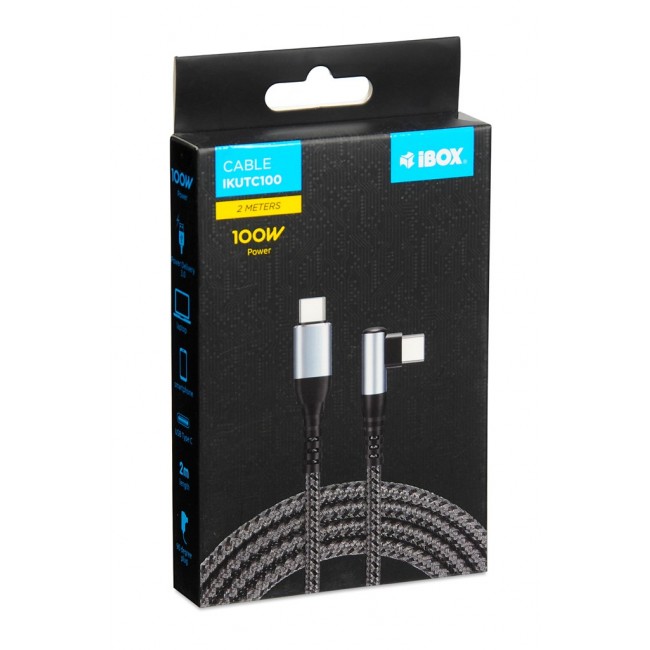 iBox IKUTC100 USB cable USB 2.0 2 m USB C 60 W Black iBox IKUTC100 USB cable USB 2.0 2 m USB C 60 W Black