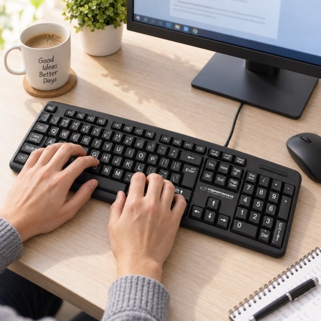 Esperanza EK129 keyboard USB QWERTY UK English Black