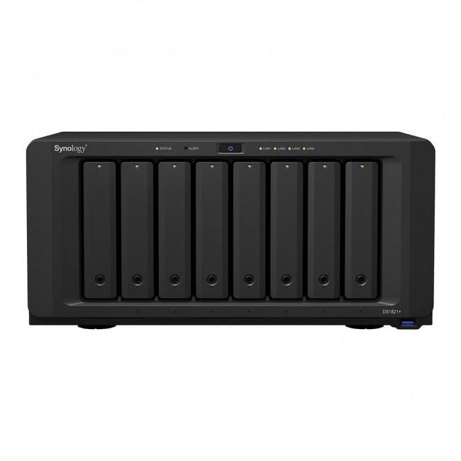 Synology DiskStation DS1821+ NAS/storage server Tower Ryzen Embedded V1500B 4 GB DDR4 0 TB DiskStation Manager Black