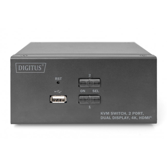 Digitus KVM Switch, 2 Port, Dual Display, 4K, HDMI Digitus KVM Switch, 2 Port, Dual Display, 4K, HDMI