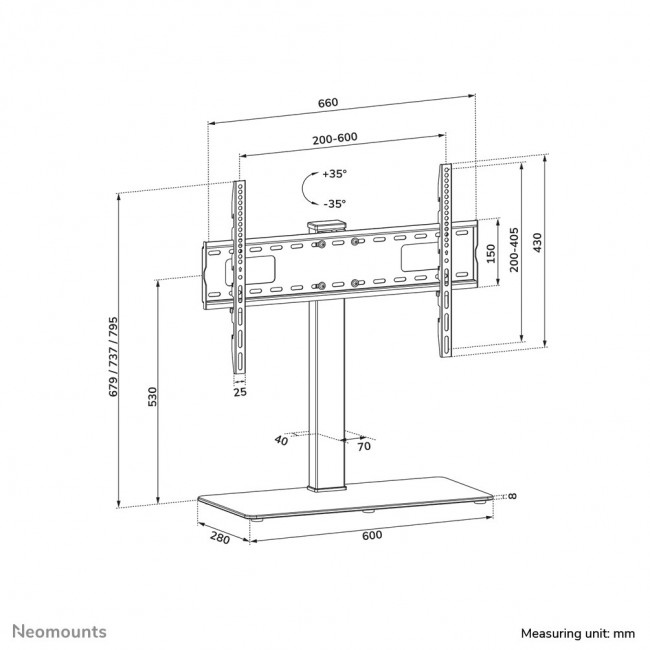 Neomounts DS45-430BL16 TV stand 37-70