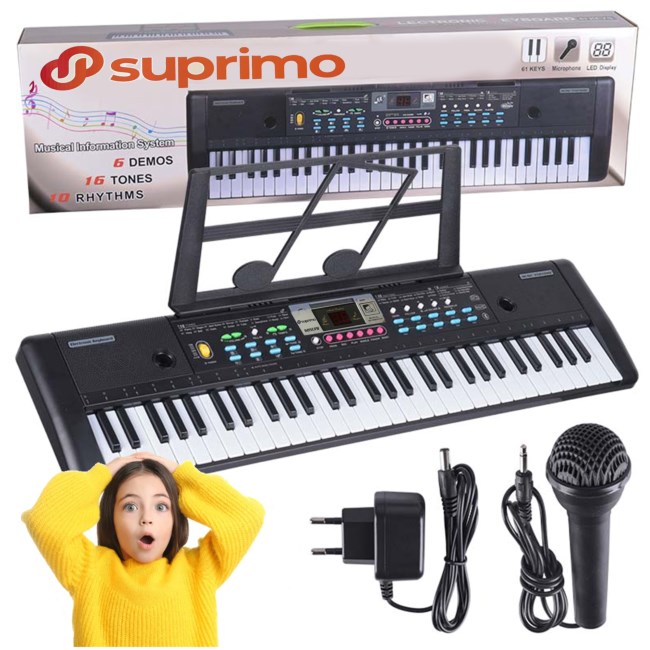 SUPRIMO 605 UFB - keyboard with microphone for learning to play, designed for children
