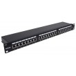 Intellinet Patch Panel, Cat6a, FTP, 24-Port, 1U, Shielded, 90 Top-Entry Punch Down Blocks, Black