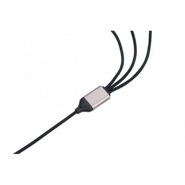 TROIKA DREIZACK PRO USB cable 1.2 m USB C USB C/Micro USB-A/Lightning 100 W Black, Grey