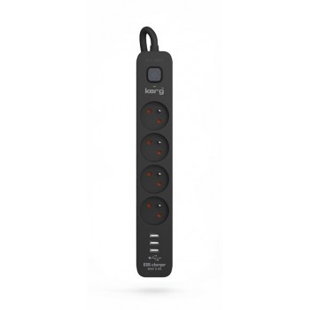 KERG power strip with circuit breaker-3USB 16A 3m