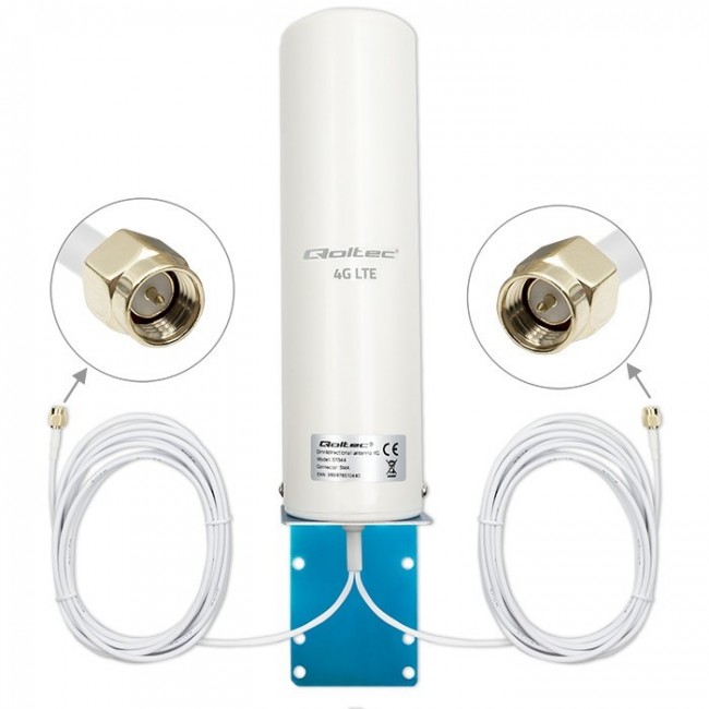 Qoltec 57044 4G LTE DUAL antenna | 5dBi | omnidirectional | outdoor Qoltec 57044 4G LTE DUAL antenna | 5dBi | omnidirectional | outdoor