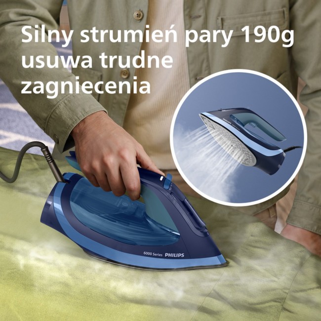 Philips 6000 series DST6120/20 iron Steam iron SteamGlide Plus soleplate 2600 W Blue